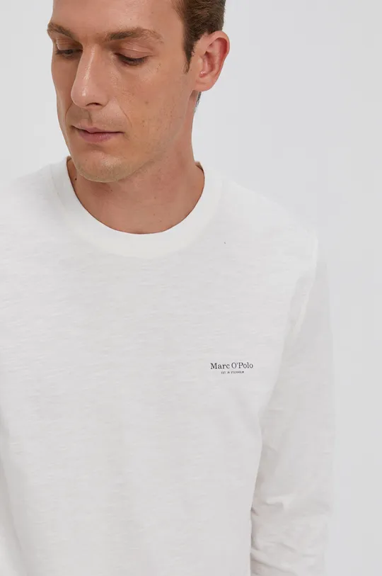 λευκό Βαμβακερό πουκάμισο με μακριά μανίκια Marc O'Polo