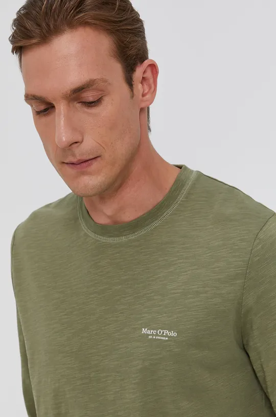 zelená Bavlnené tričko s dlhým rukávom Marc O'Polo
