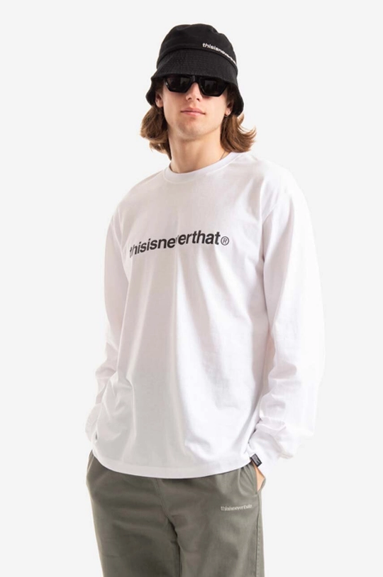 white thisisneverthat cotton longsleeve top T-Logo L/S Tee Men’s