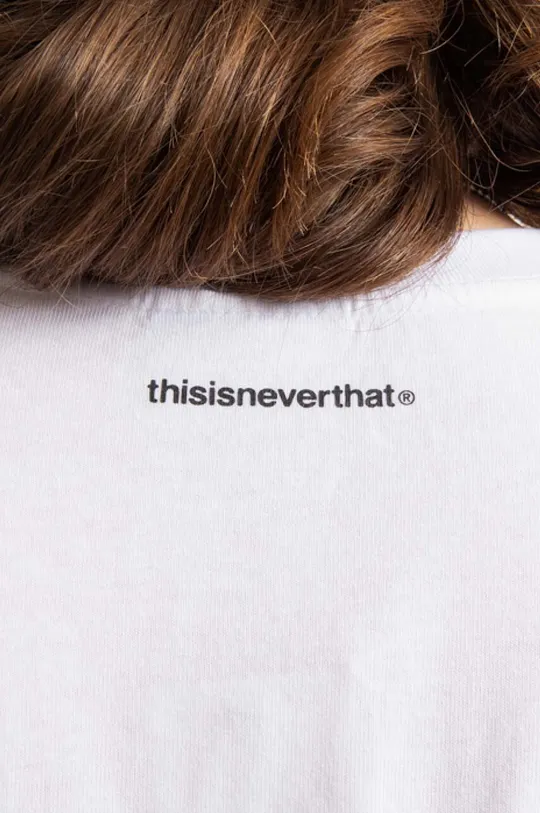 бял Памучна блуза с дълги ръкави thisisneverthat T-Logo L/S Tee