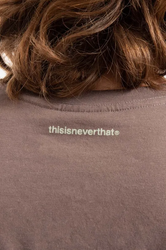 hnědá Bavlněné tričko s dlouhým rukávem thisisneverthat T-Logo L/S Tee