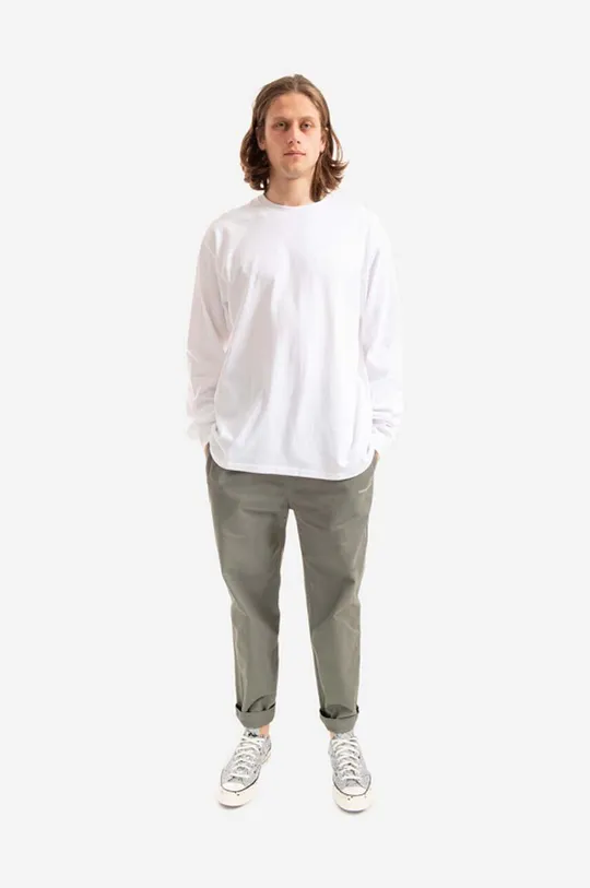 Βαμβακερή μπλούζα με μακριά μανίκια thisisneverthat Small T-Logo L/S Tee λευκό