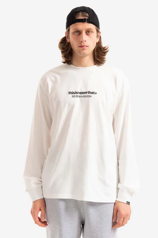 bílá Bavlněné tričko s dlouhým rukávem thisisneverthat SE-SP L/S Tee Pánský
