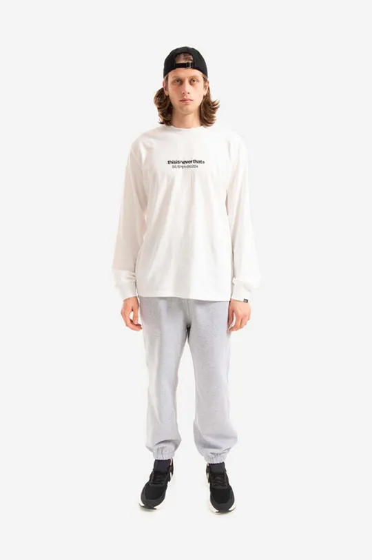 Βαμβακερή μπλούζα με μακριά μανίκια thisisneverthat SE-SP L/S Tee λευκό
