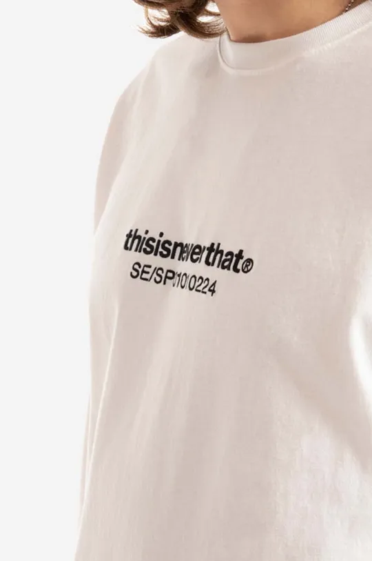 бял Памучна блуза с дълги ръкави thisisneverthat SE-SP L/S Tee
