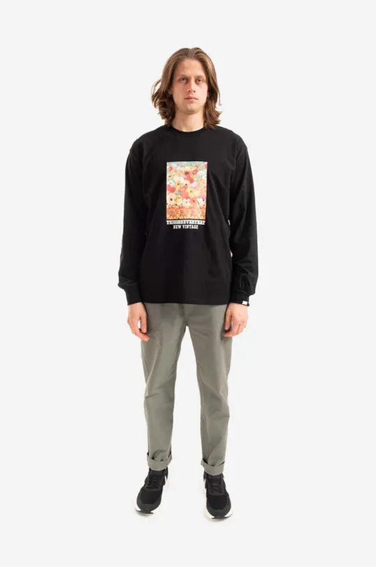 thisisneverthat top a maniche lunghe in cotone Flower Collage L/S Tee nero