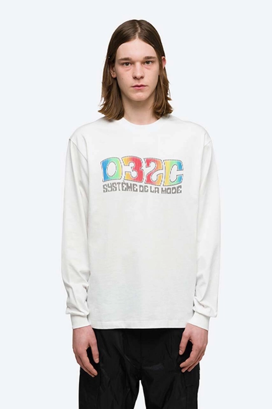 032C longsleeve din bumbac Systeme alb