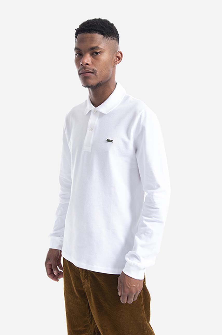 biały Lacoste longsleeve bawełniany L1312 001 Męski