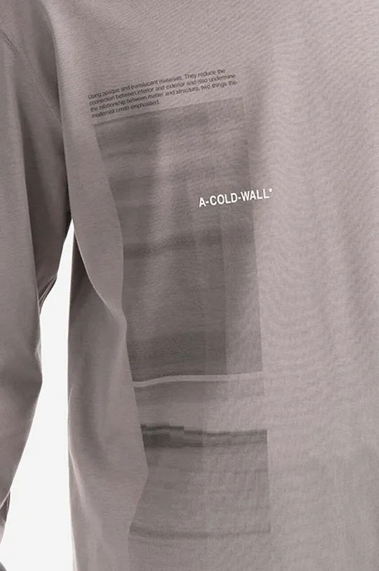 šedá Bavlněné tričko s dlouhým rukávem A-COLD-WALL* Diffusion Graphic