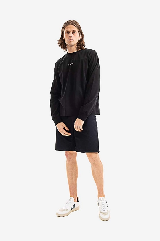 Βαμβακερή μπλούζα με μακριά μανίκια Han Kjøbenhavn Casual Tee Long Sleeve μαύρο