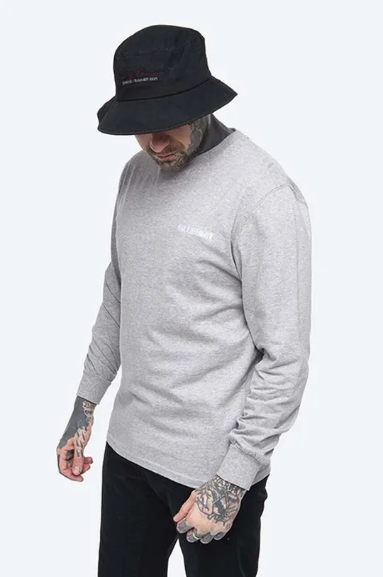 γκρί Βαμβακερή μπλούζα με μακριά μανίκια Han Kjøbenhavn Casual Long Sleeve Tee Ανδρικά