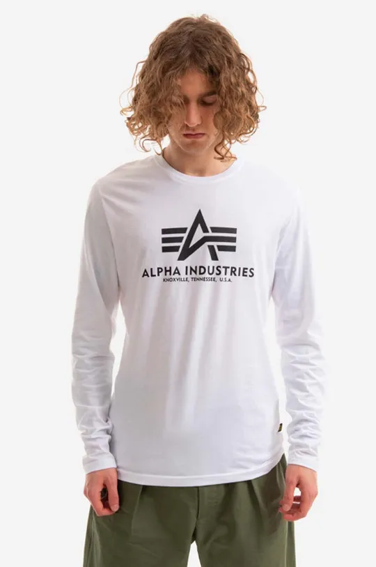 Bavlněné tričko s dlouhým rukávem Alpha Industries Basic