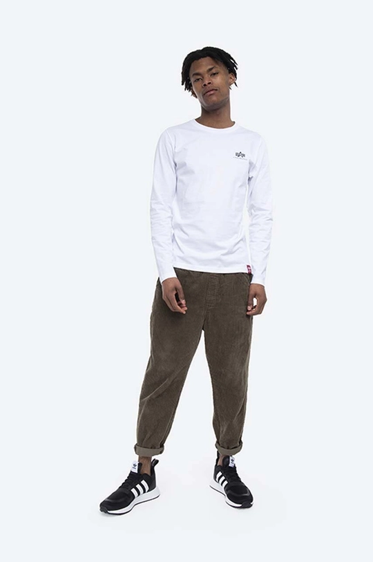 Alpha Industries cotton longsleeve top white