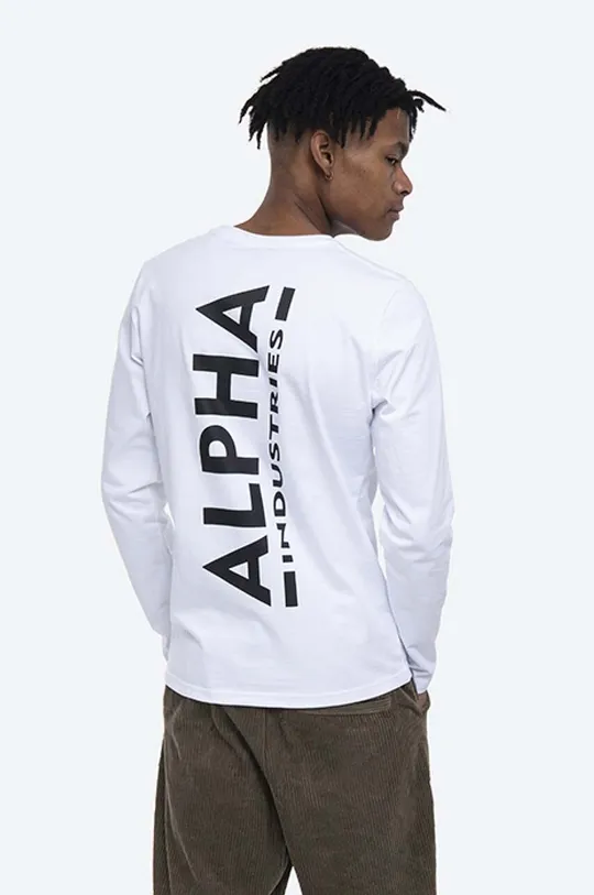 Pamučna majica dugih rukava Alpha Industries  100% Pamuk