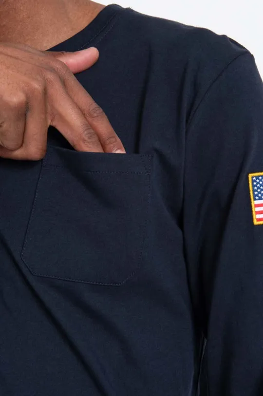 námořnická modř Bavlněné tričko s dlouhým rukávem Alpha Industries NASA
