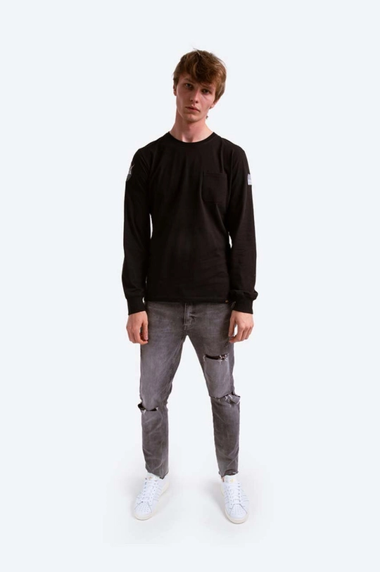 Alpha Industries cotton longsleeve top Nasa black