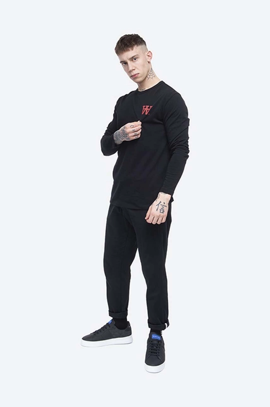 Wood Wood longsleeve din bumbac Mel negru