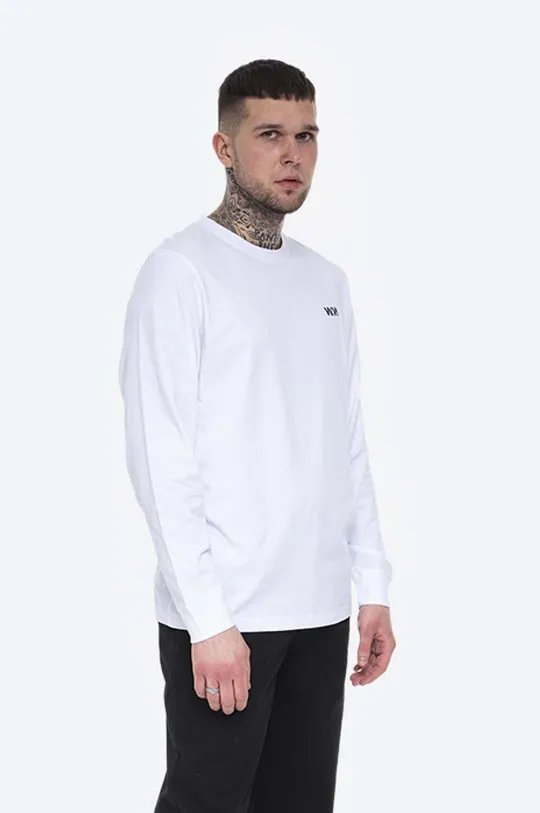 λευκό Βαμβακερή μπλούζα με μακριά μανίκια Wood Wood Mark Paisley Long Sleeve Ανδρικά