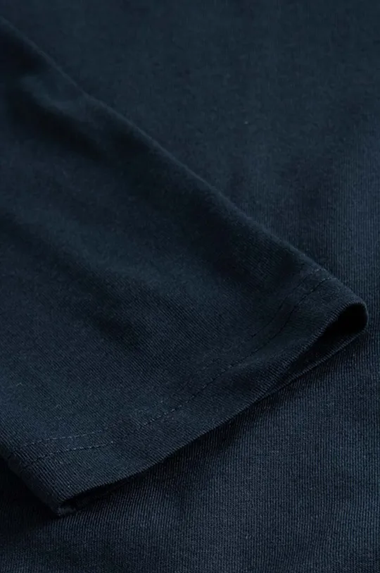 námořnická modř Bavlněné tričko s dlouhým rukávem Wood Wood Peter Logo Long Sleeve