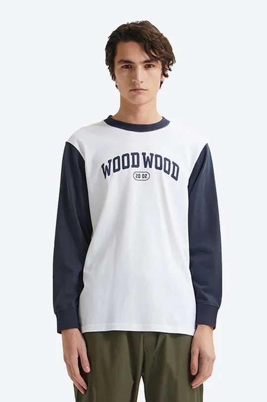 bianco Wood Wood top a maniche lunghe in cotone Mark IVY Longsleeve Uomo