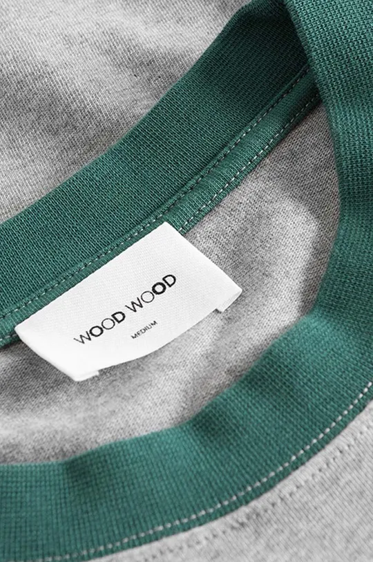 Βαμβακερή μπλούζα με μακριά μανίκια Wood Wood Mark IVY Longsleeve  100% Βαμβάκι