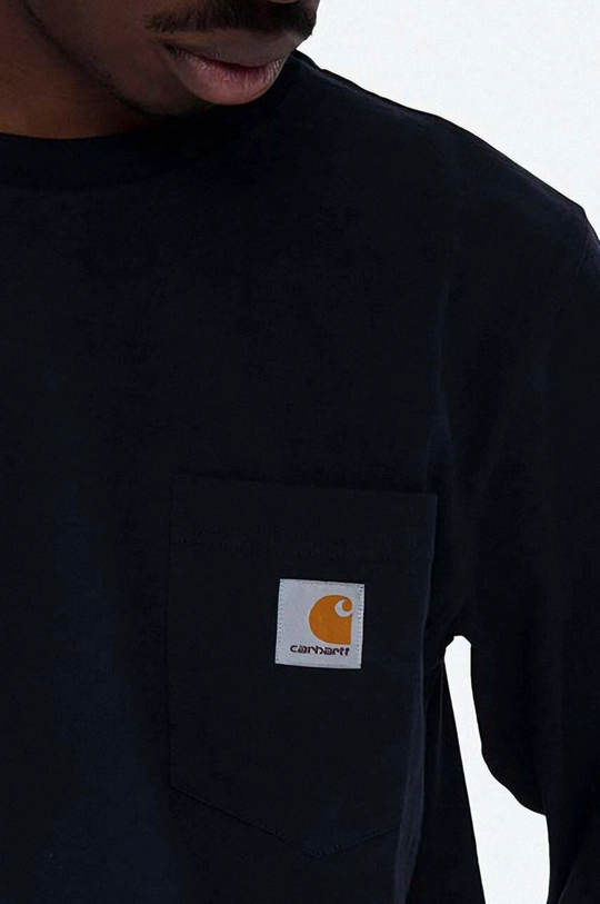 bleumarin Carhartt WIP longsleeve din bumbac