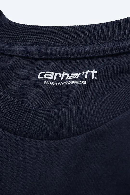 námořnická modř Bavlněné tričko s dlouhým rukávem Carhartt WIP Chase