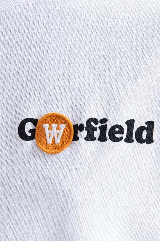 biela Bavlnené tričko s dlhým rukávom Wood Wood X Garfield