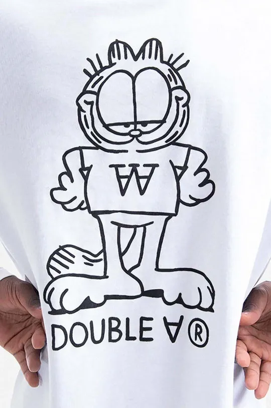 Bombažna majica z dolgimi rokavi Wood Wood X Garfield Moški