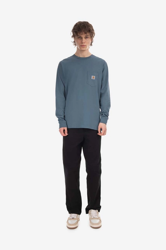 albastru Carhartt WIP longsleeve din bumbac AMMONITE