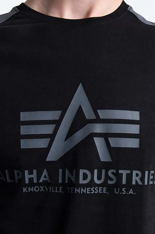 czarny Alpha Industries longsleeve bawełniany Basic LS