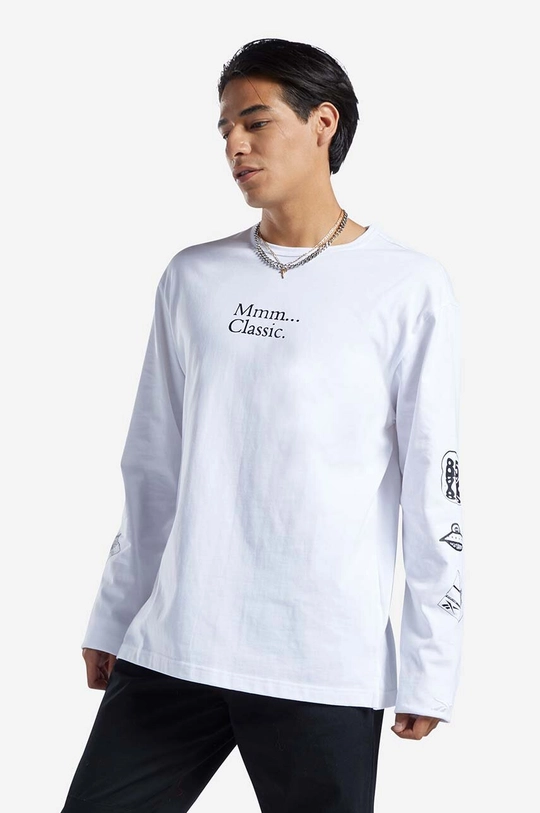 fehér Reebok Classic pamut hosszúujjú Skateboard Longsleeve Tee HT8175