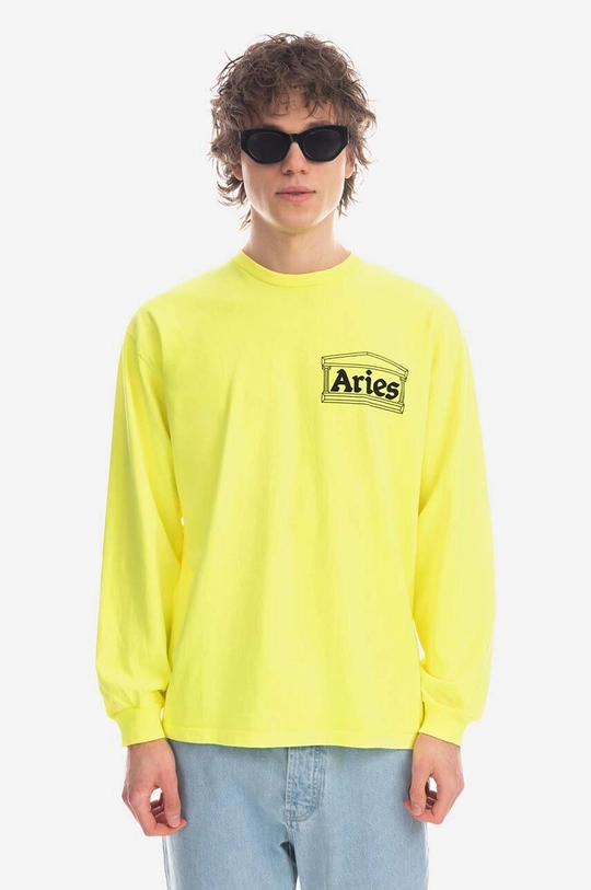 yellow Aries cotton longsleeve top Temple LS Tee Unisex