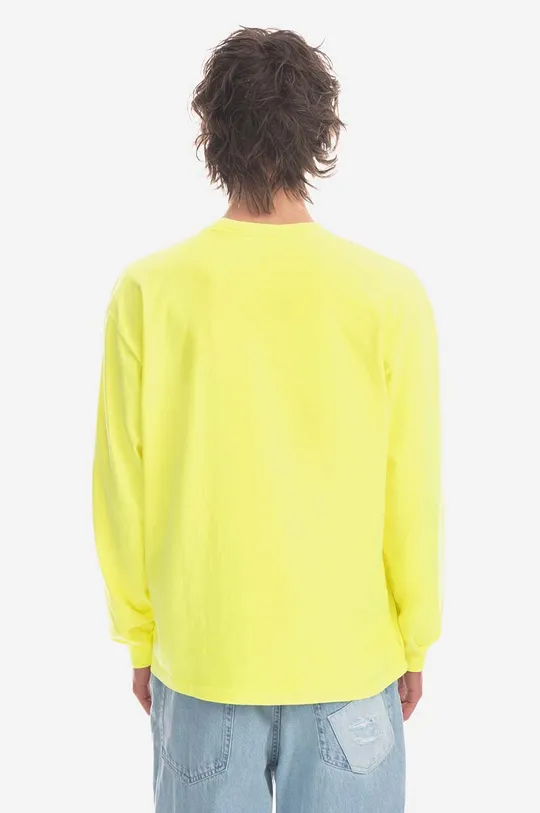 жълт Памучна блуза с дълги ръкави Aries Temple LS Tee AR66600 BURGUNDY