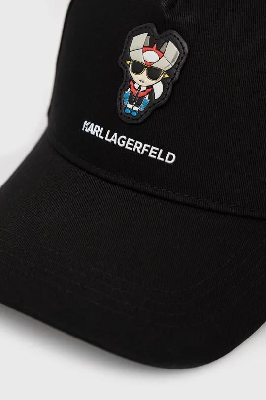 Bavlnená čiapka Karl Lagerfeld čierna