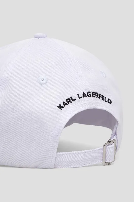 Bombažna bejzbolska kapa Karl Lagerfeld bela