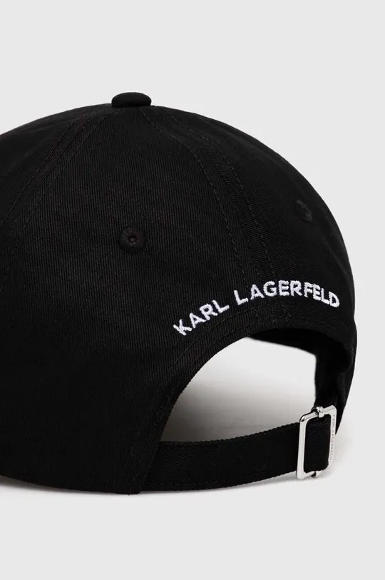 Bombažna bejzbolska kapa Karl Lagerfeld črna