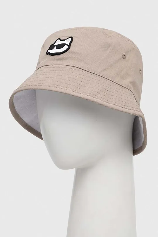 beżowy Karl Lagerfeld kapelusz bawełniany Damski