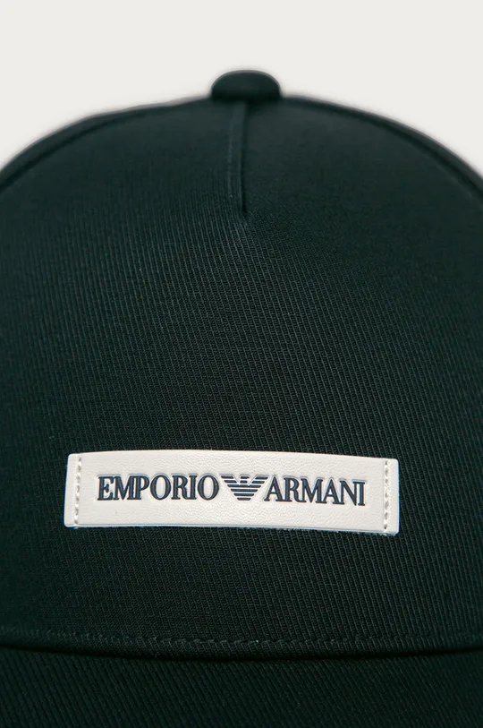 Pamučna kapa sa šiltom Emporio Armani mornarsko plava