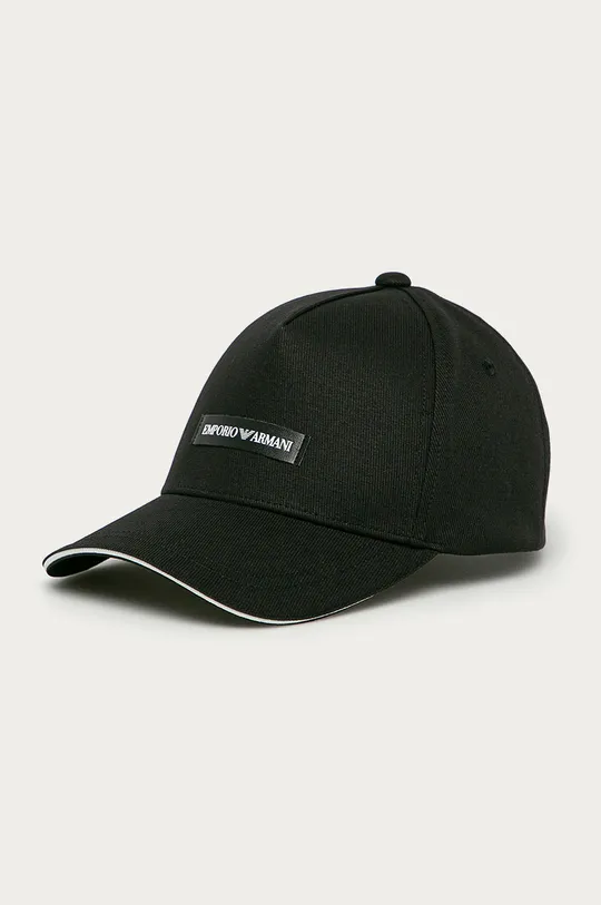 μαύρο Βαμβακερό καπέλο του μπέιζμπολ Emporio Armani Ανδρικά