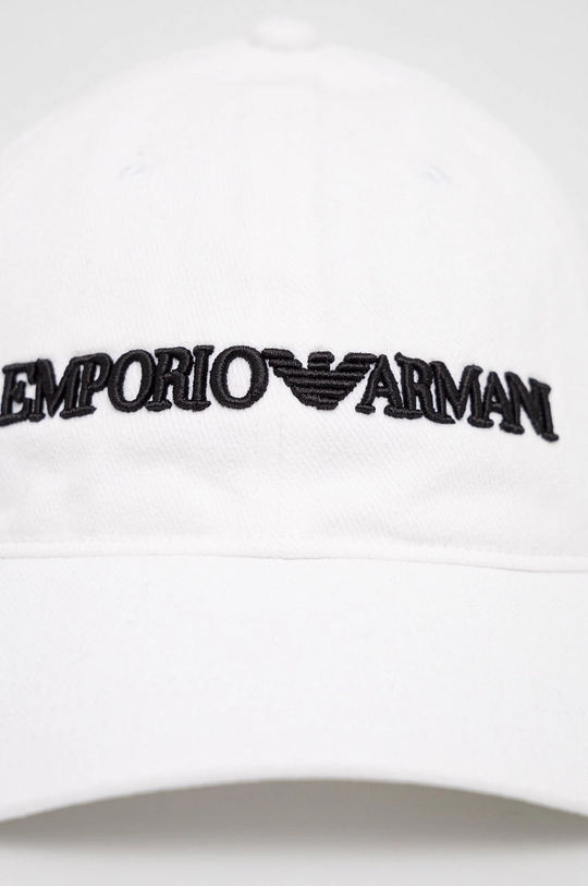 Бавовняна кепка Emporio Armani білий