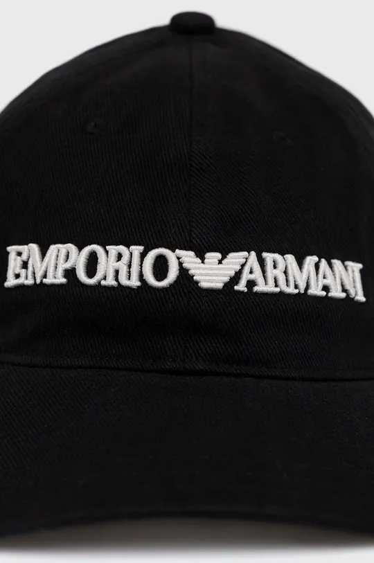 Pamučna kapa Emporio Armani crna