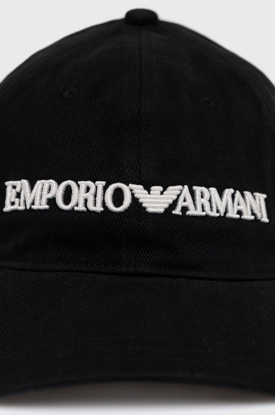 Bavlnená čiapka Emporio Armani čierna