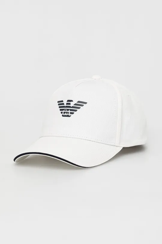 λευκό Βαμβακερό καπέλο Emporio Armani Ανδρικά