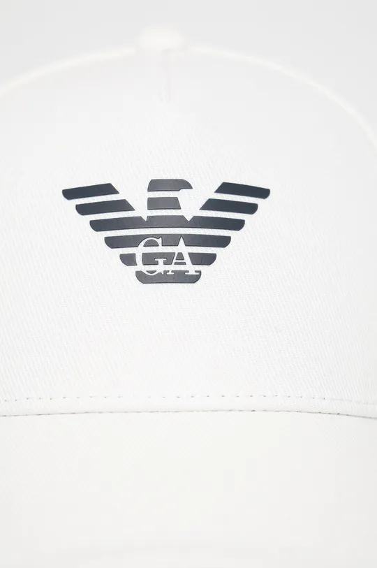 Βαμβακερό καπέλο Emporio Armani λευκό