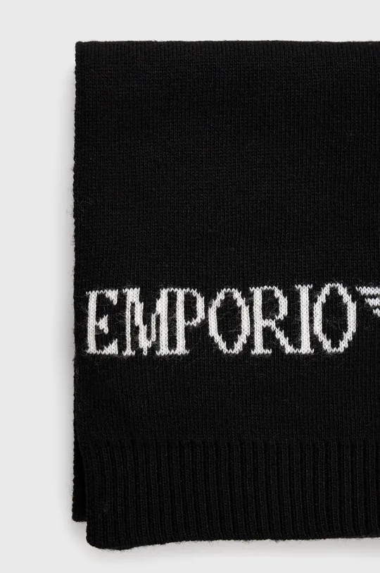 fekete Emporio Armani sapka és sál gyapjú keverékből