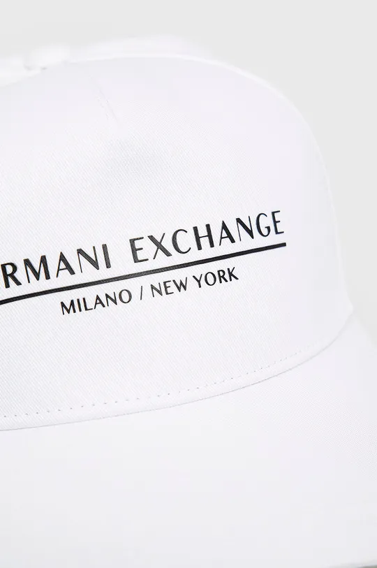 Pamučna kapa Armani Exchange bijela