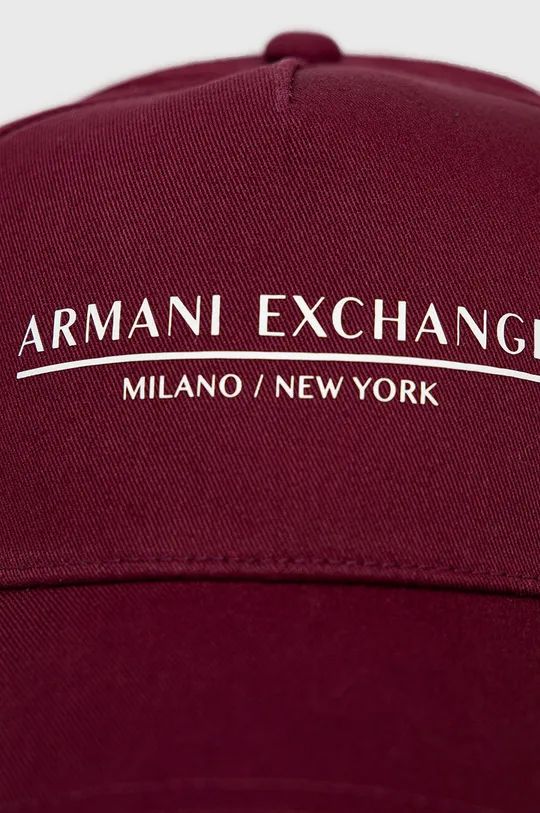 Хлопковая кепка Armani Exchange фиолетовой