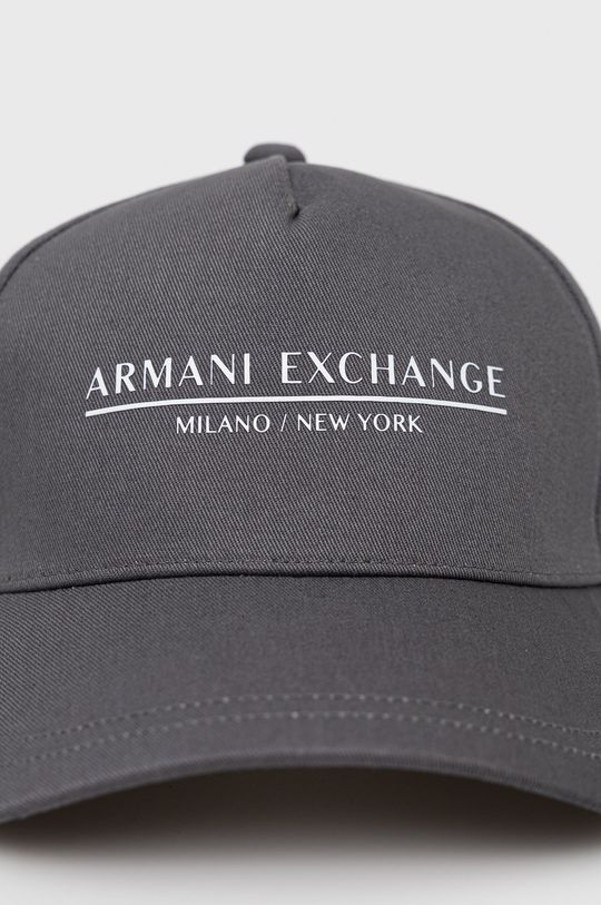 Bavlněná čepice Armani Exchange šedá