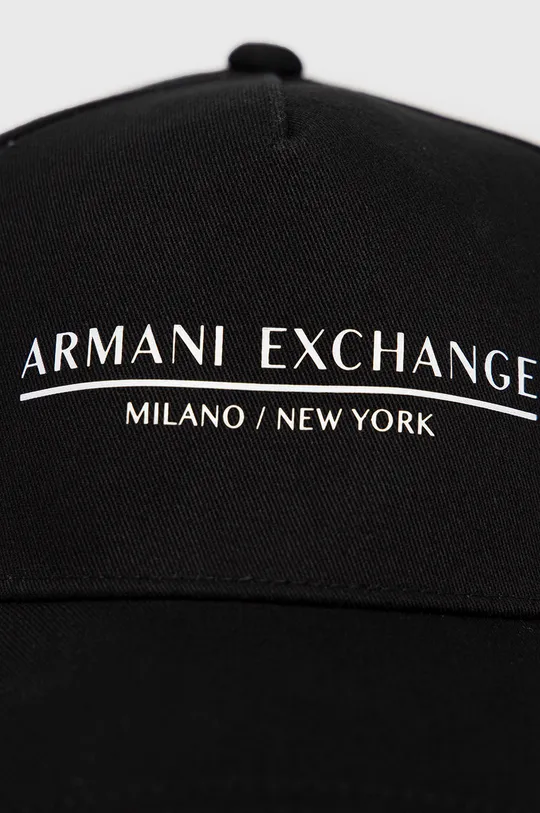 Bombažna kapa Armani Exchange črna